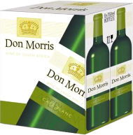 A box full of Dom Morris Cape White wine.