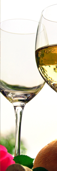 Two glasses of white wine.